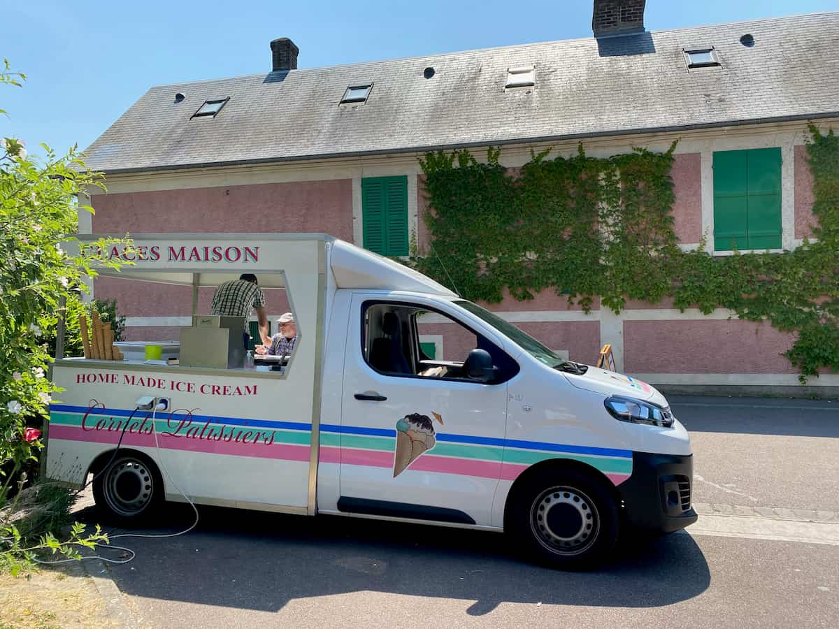 French ice cream van parked outside Monet's house