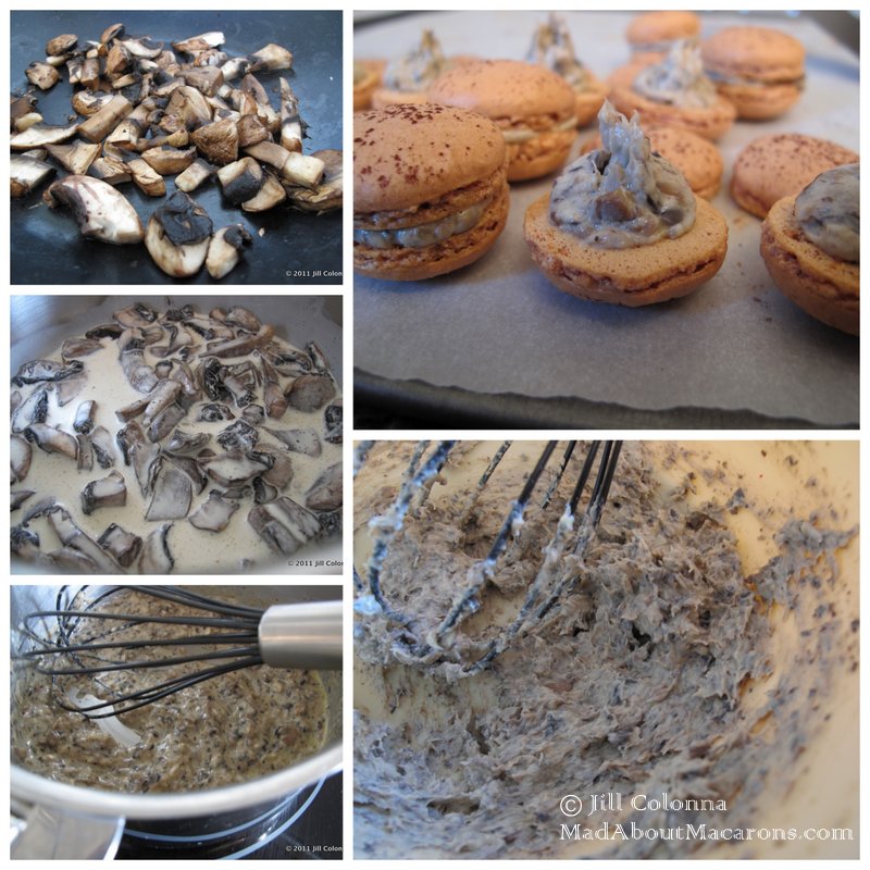 how to make mushroom filling for savoury macarons