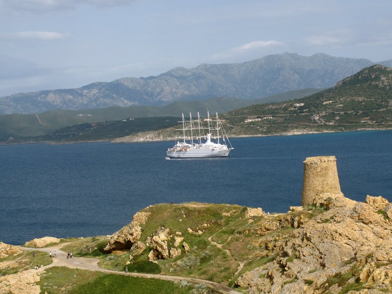 Calvi Corsica Ship on coastline