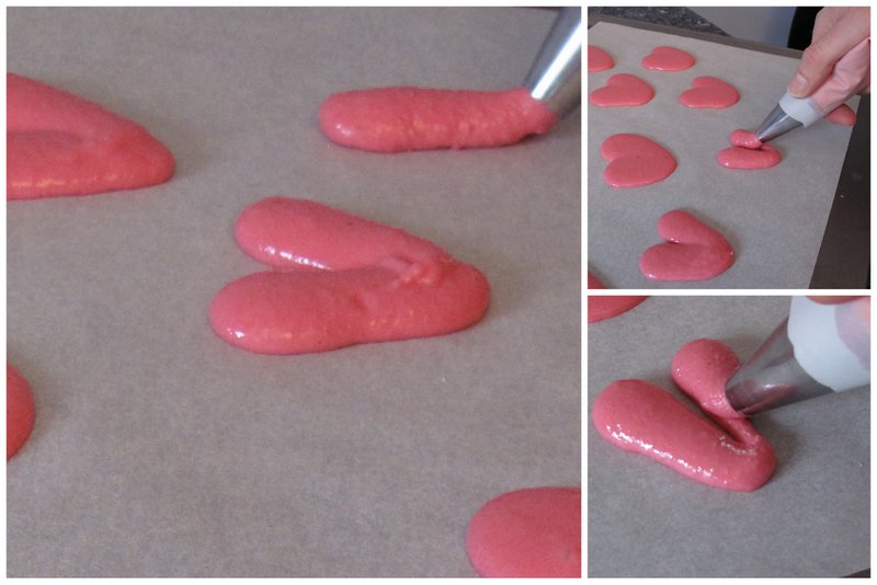 Macaron-heart-shapes how to make macaron hearts