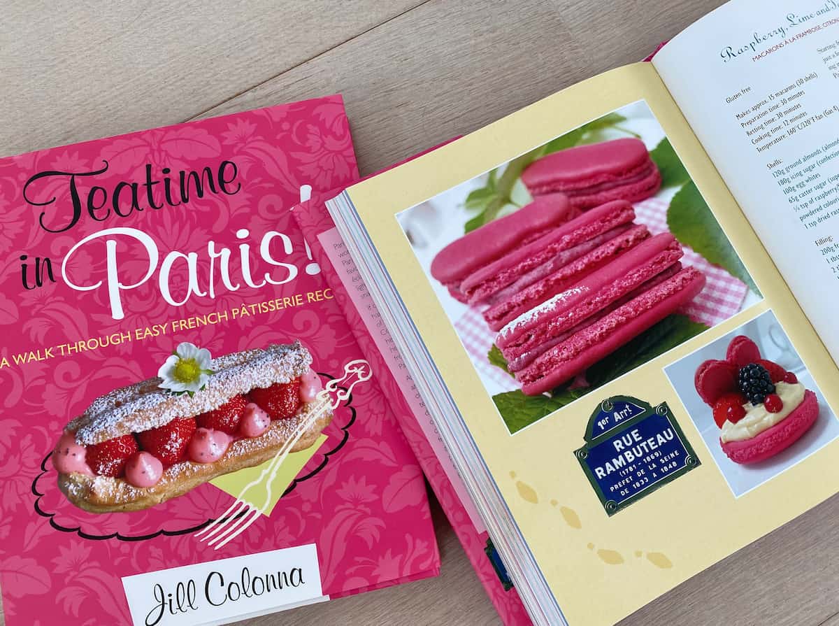 pink recipe book for macarons and French pastry