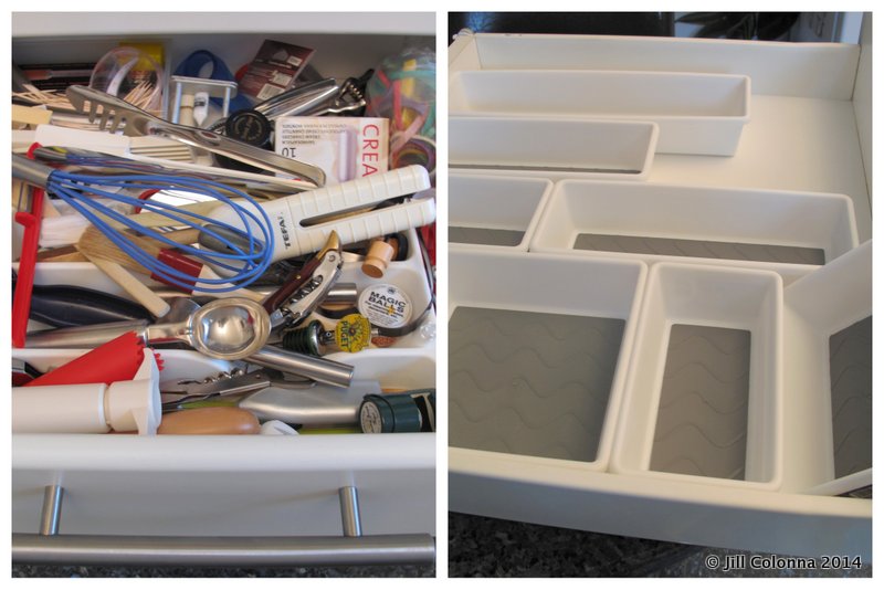 how to best organise kitchen drawers with organiser boxes