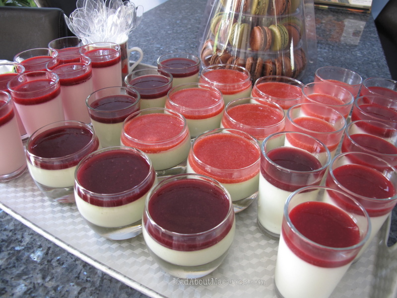 mini panna cottas with different flavours