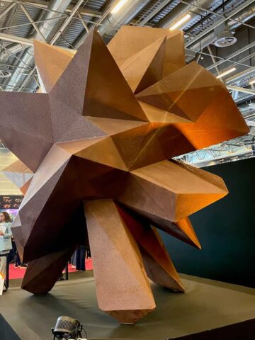 massive chocolate geometric sculpture