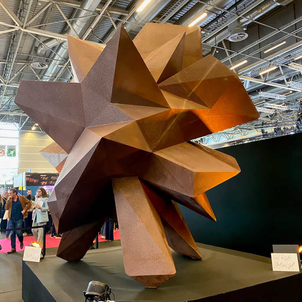 massive chocolate geometric sculpture