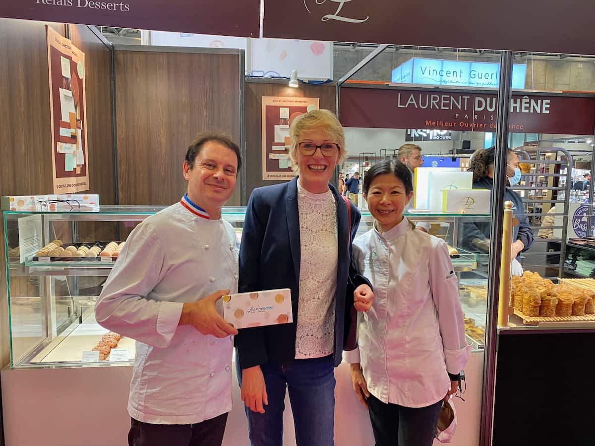Jill Colonna with meilleur ouvrier de France, Laurent Duchene and pastry chef wife, Kyoko