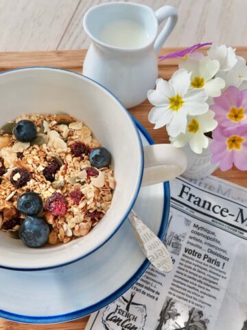 cup of homemade granola