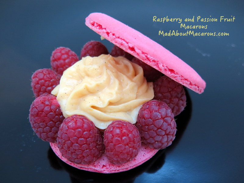 Raspberry passion fruit giant macaron