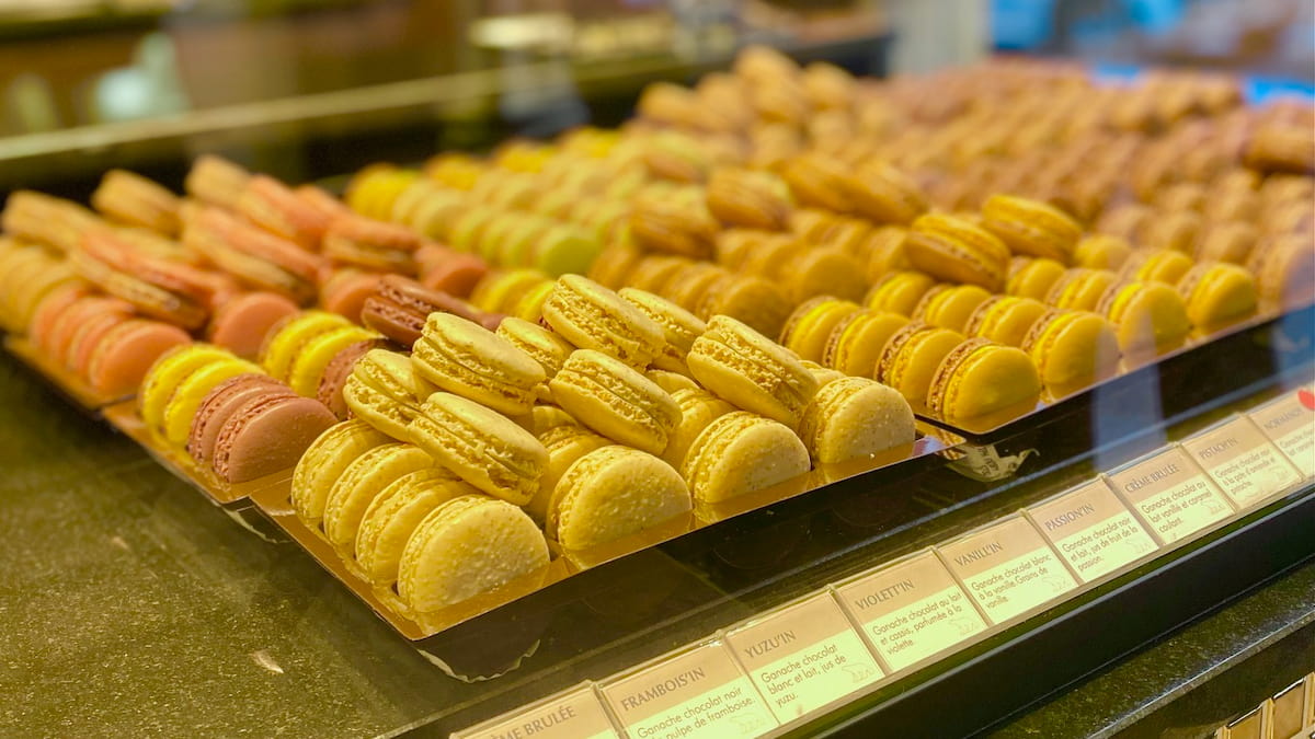 rows of macarons