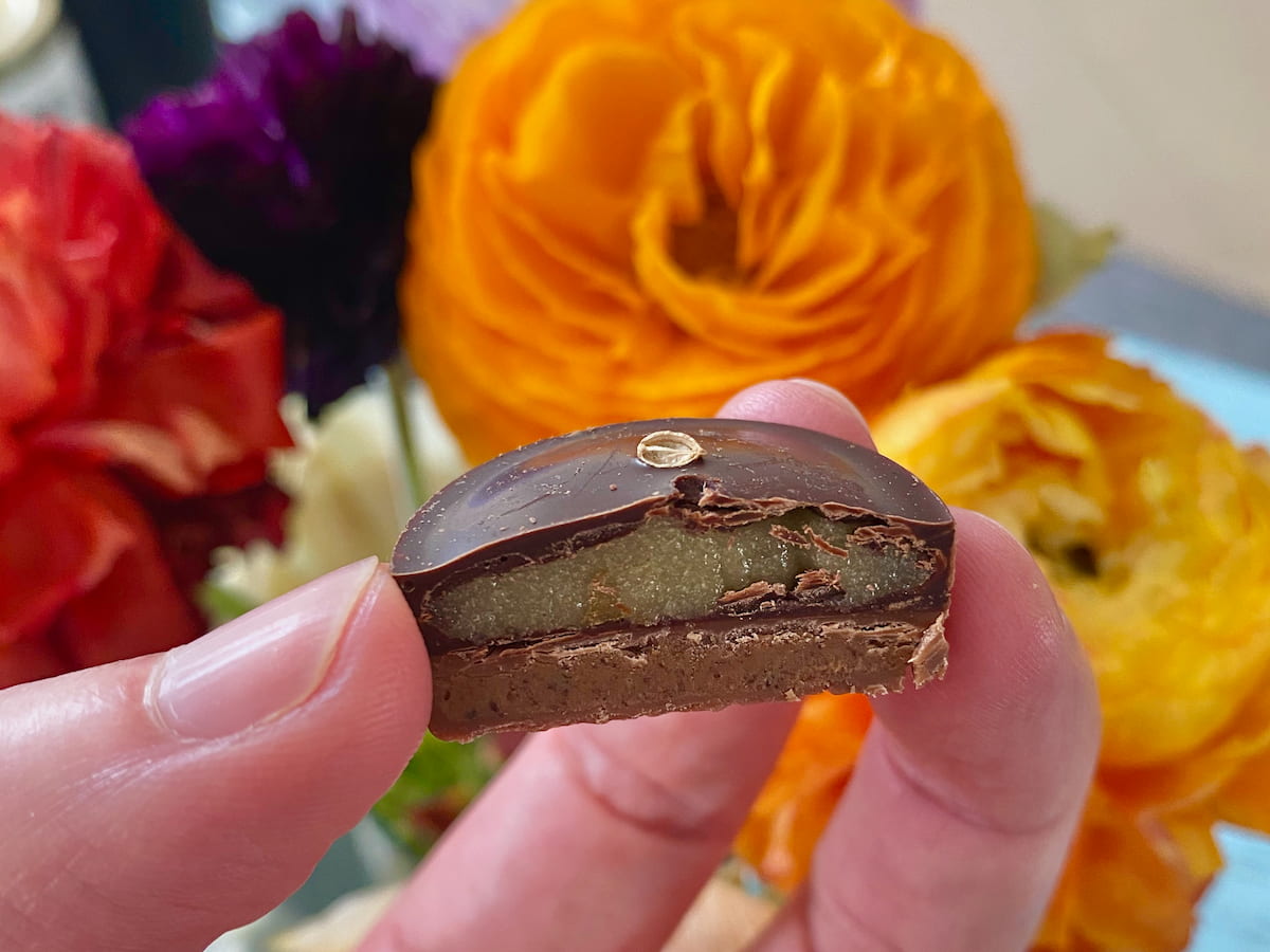 cross section of one of the best pralines in paris