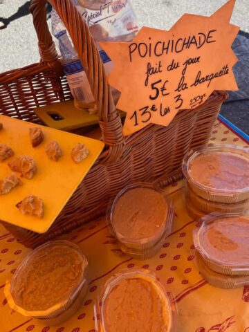 poichichade chickpea spread at the market