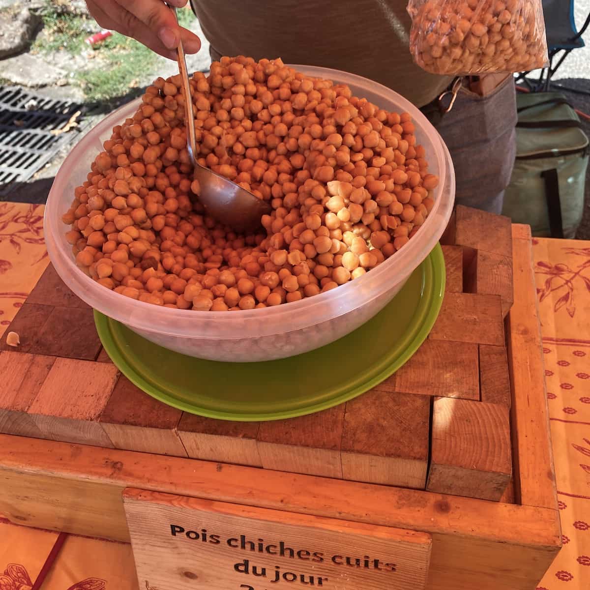 chickpeas at the market