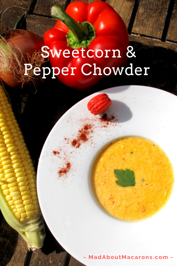 Sweetcorn red pepper soup