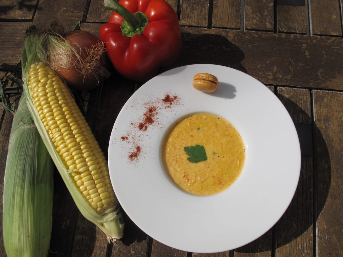 sweetcorn and red pepper chowder