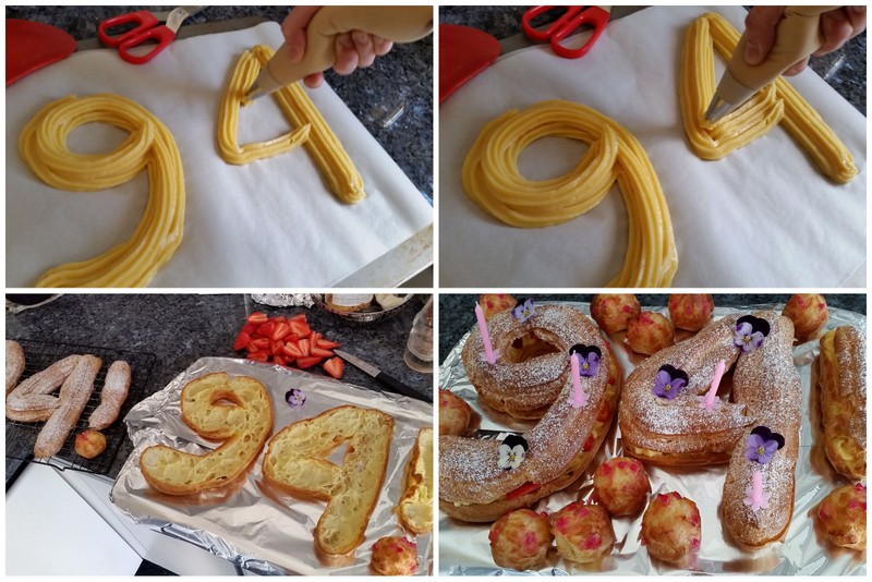 How to pipe out giant eclairs in the shape of numbers