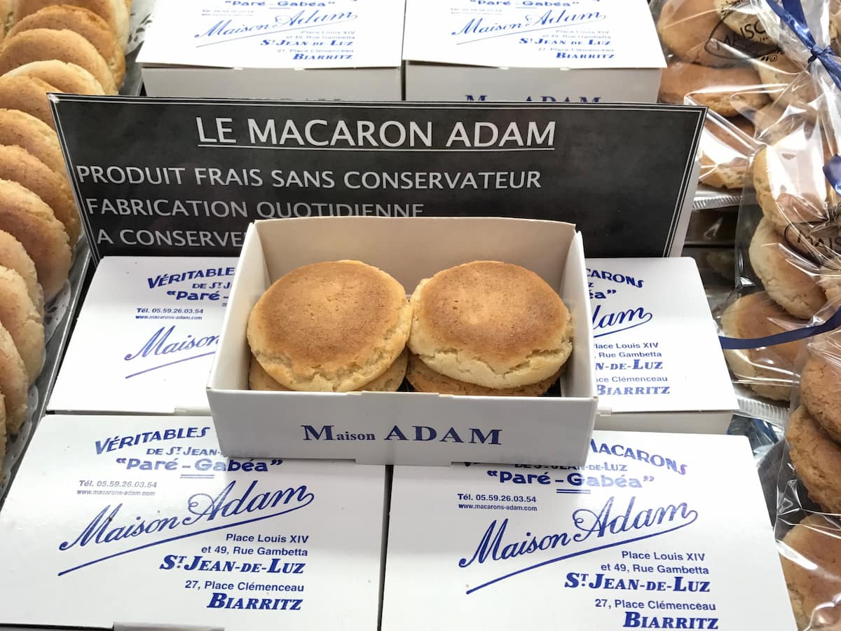 box of flat almond fresh macarons in a box