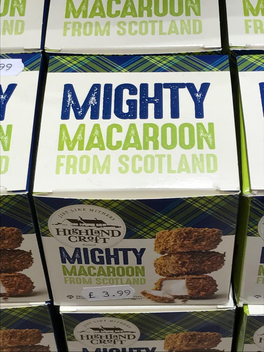 boxes of mighty macaroons from Scotland