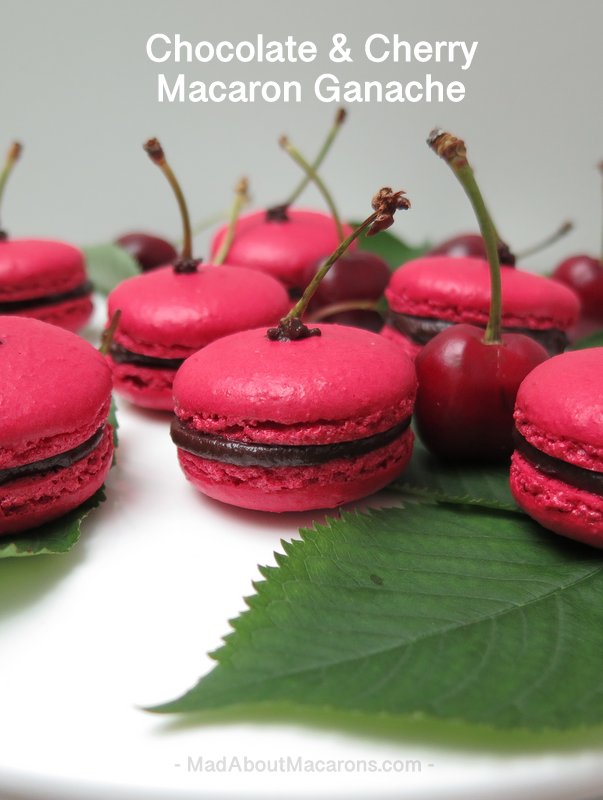 Chocolate cherry ganache macaron filling