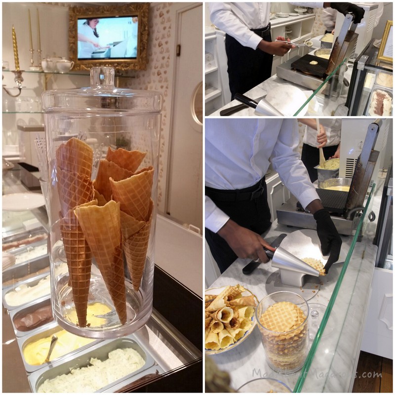 Handmade Italian ice-cream cones in Paris