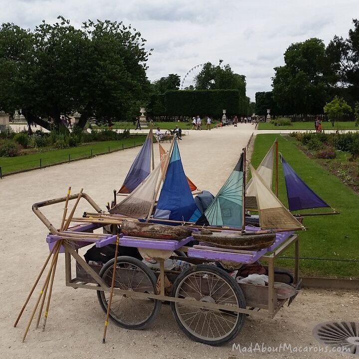 Wooden sailing boats for the basins in the Tuileries Gardens