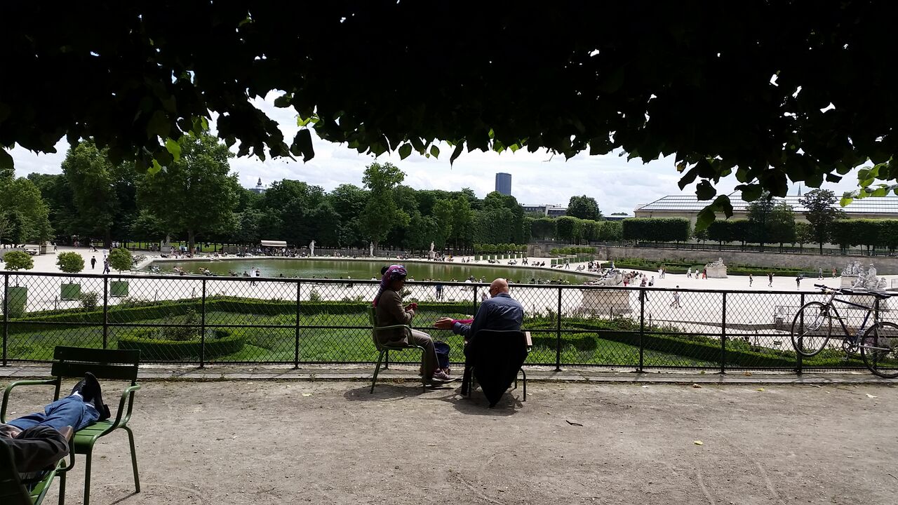 Tuileries gardens Paris Concorde Side