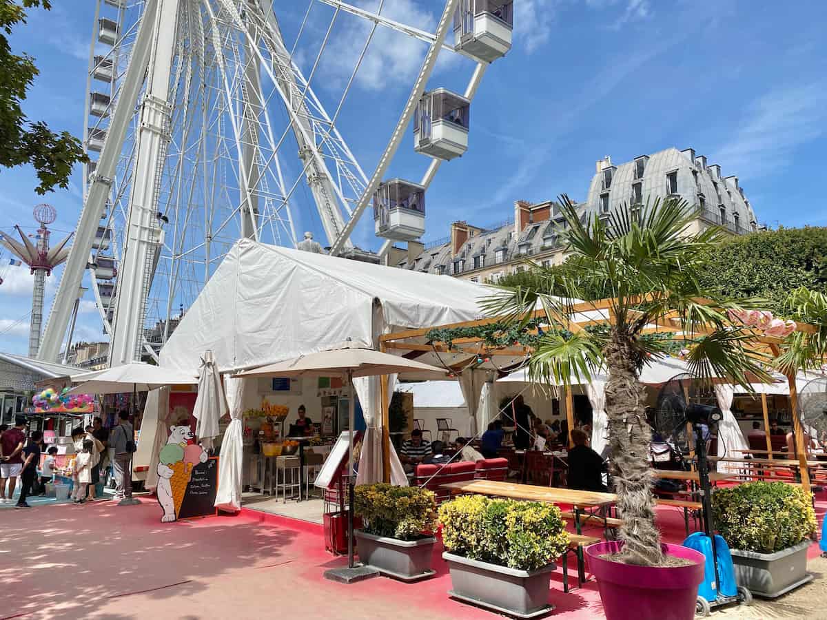 summer fair in Paris with food tent
