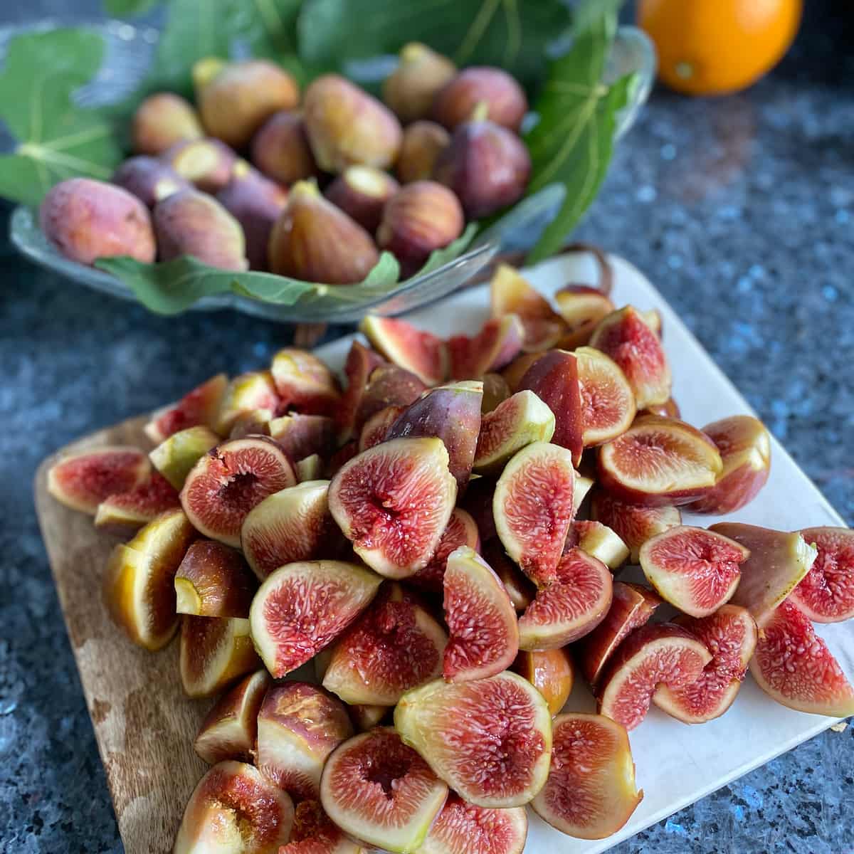 piles of chopped figs