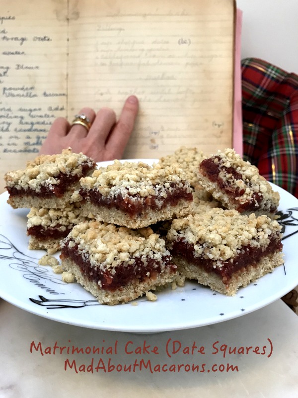 matrimonial cake or date squares recipe from Granny's selection of Scottish recipes