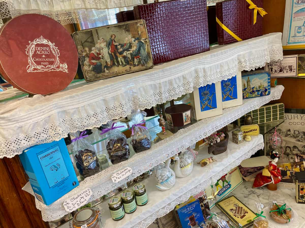 shelves of famous French candy