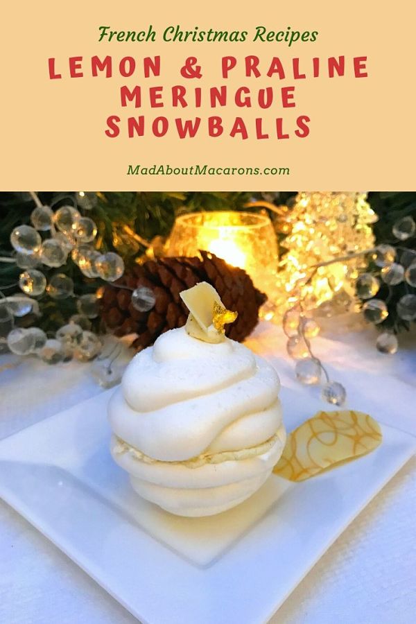 Lemon Praline Meringue Snowballs