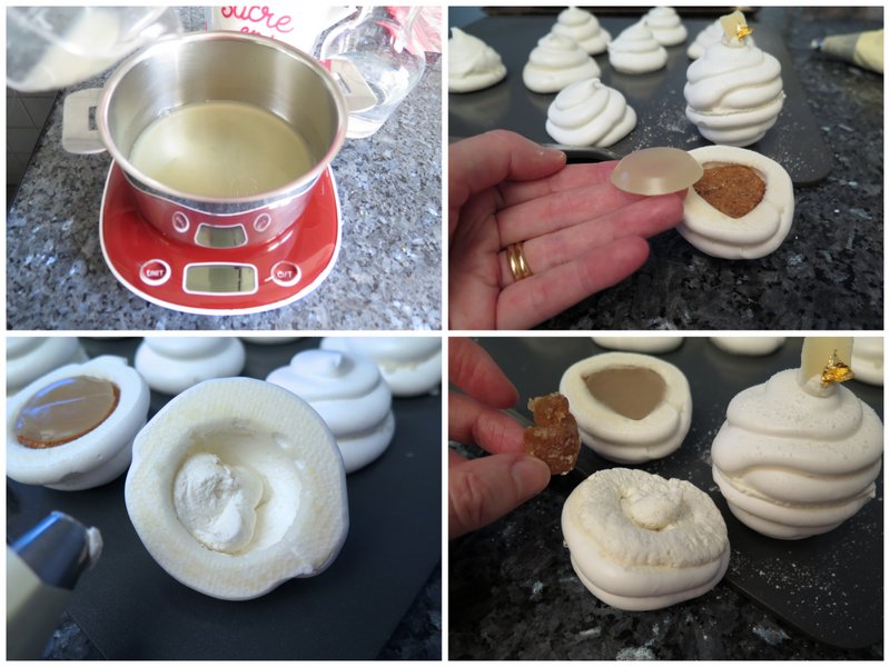 Filling hollow meringues