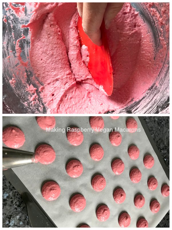 raspberry vegan macarons - method