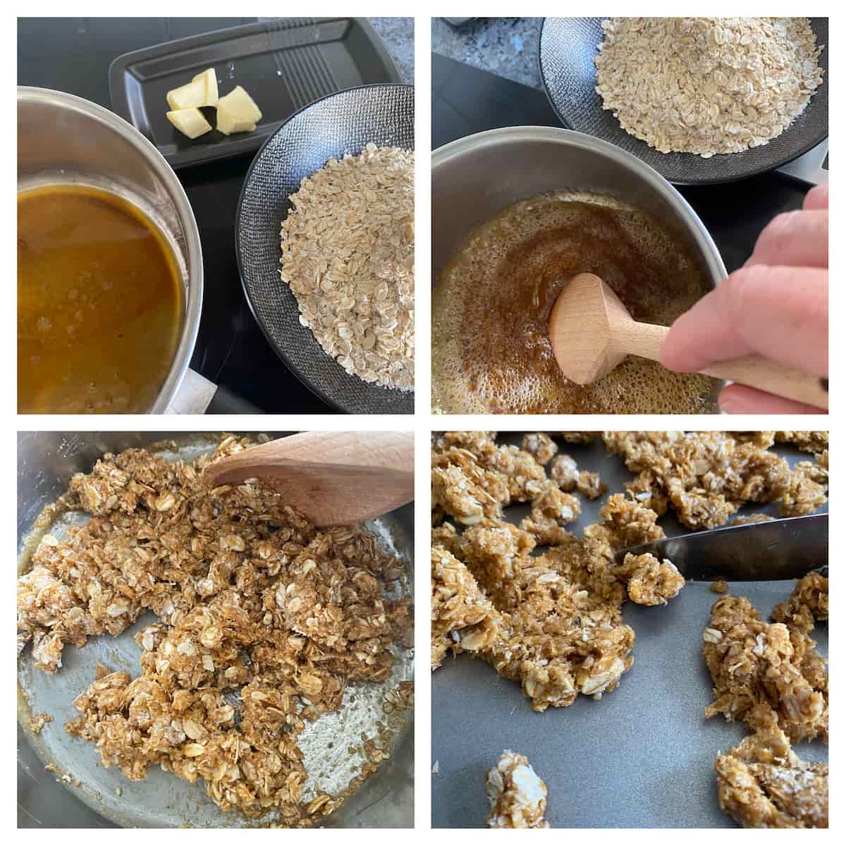 step by step how to make a caramel with added oats