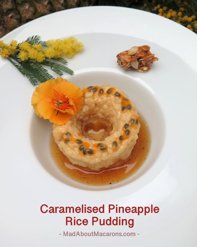 Caramelised pineapple rice pudding