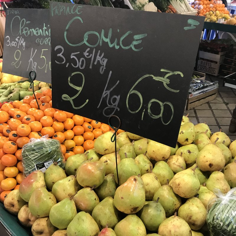 Comice pears Parisian market