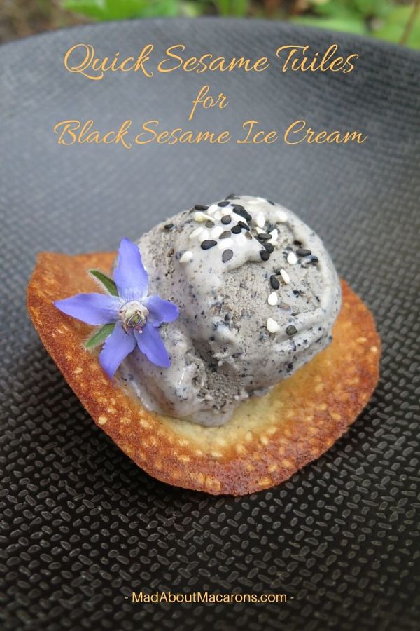 Sesame tuiles ice cream