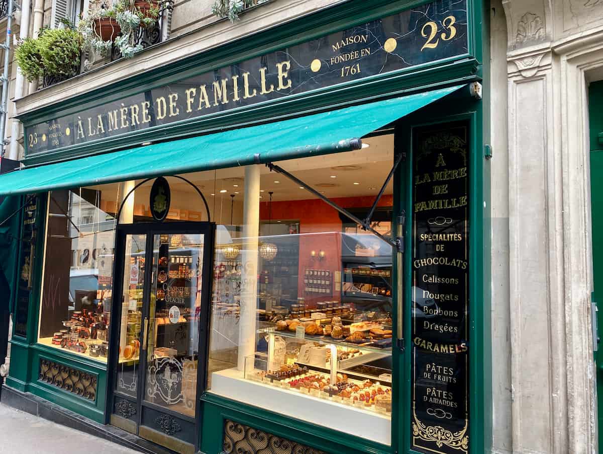 oldest Paris chocolate shops storefront in Montmartre