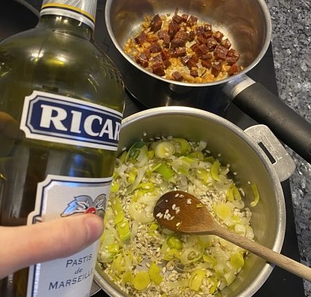 how to make chorizo risotto pastis