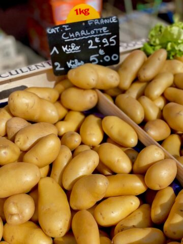 French Charlotte potatoes at the market