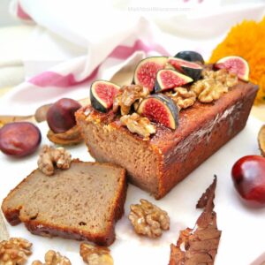 moist banana nut bread made with ripe bananas, chestnut flour and walnuts