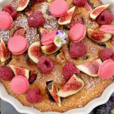 fig almond dessert pink macaron shells