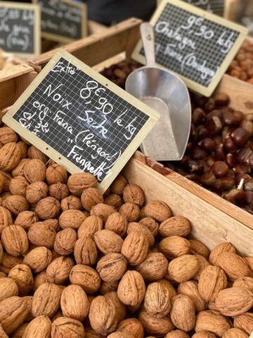 box of walnuts French market