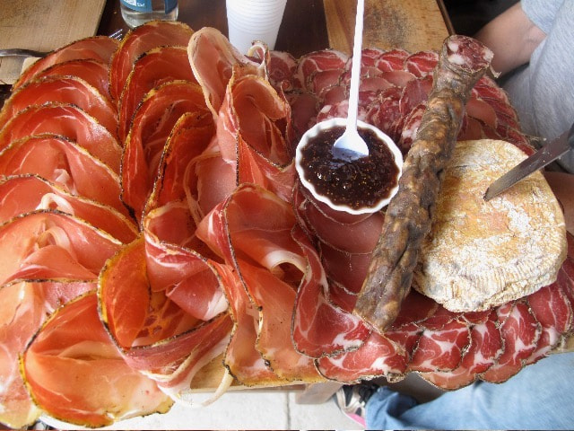 plate of Corsican charcuterie