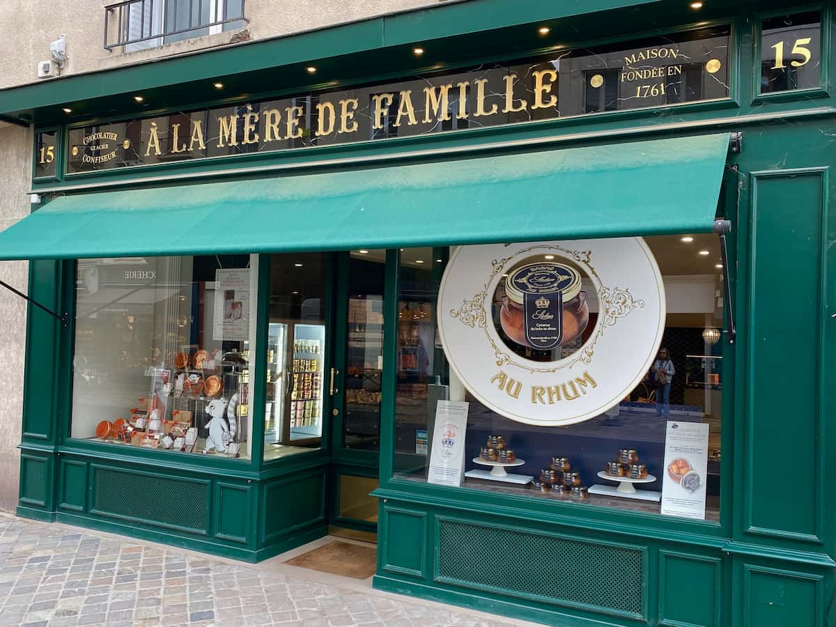 French chocolate shop storefront