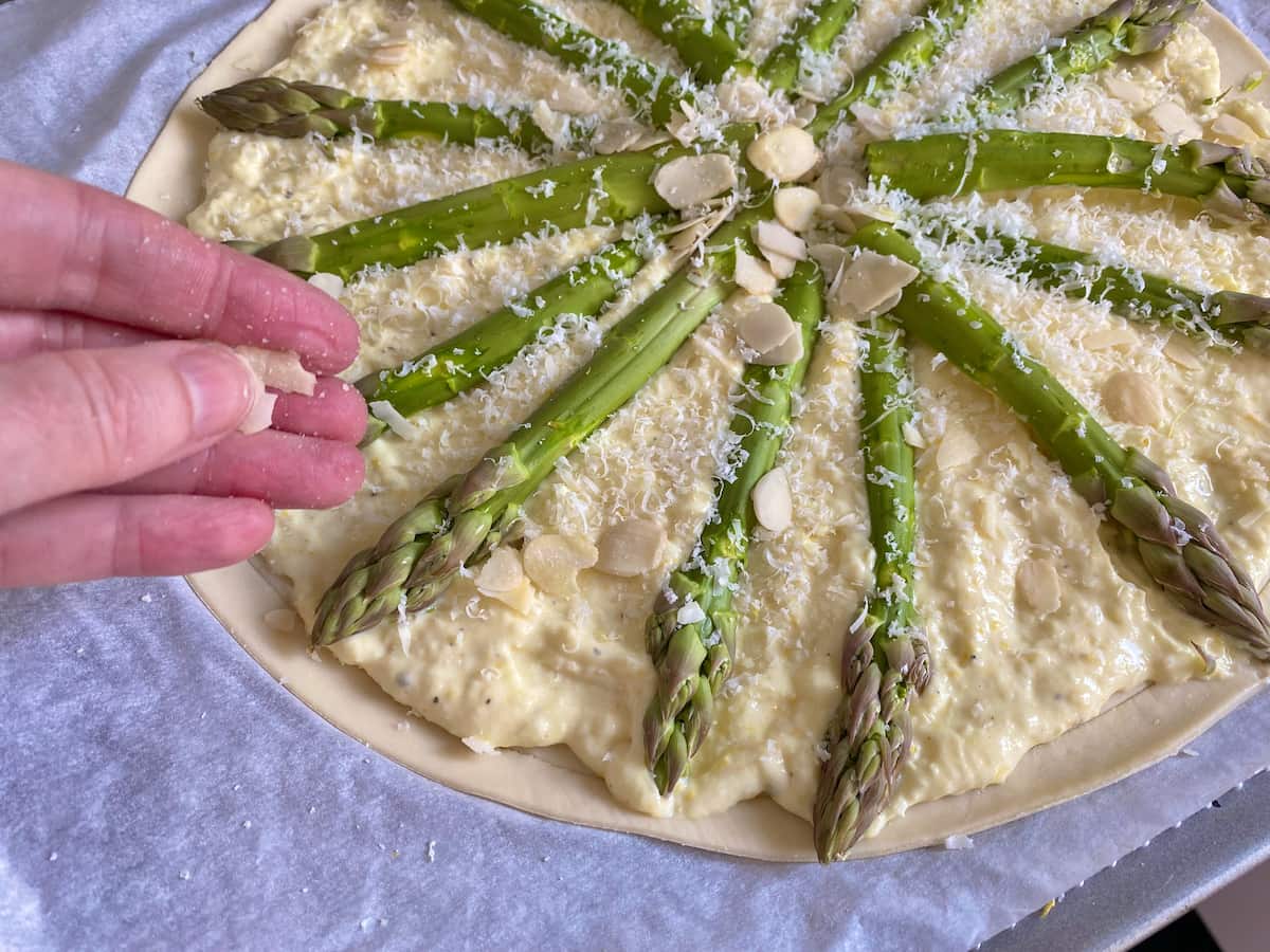 making an asparagus tart