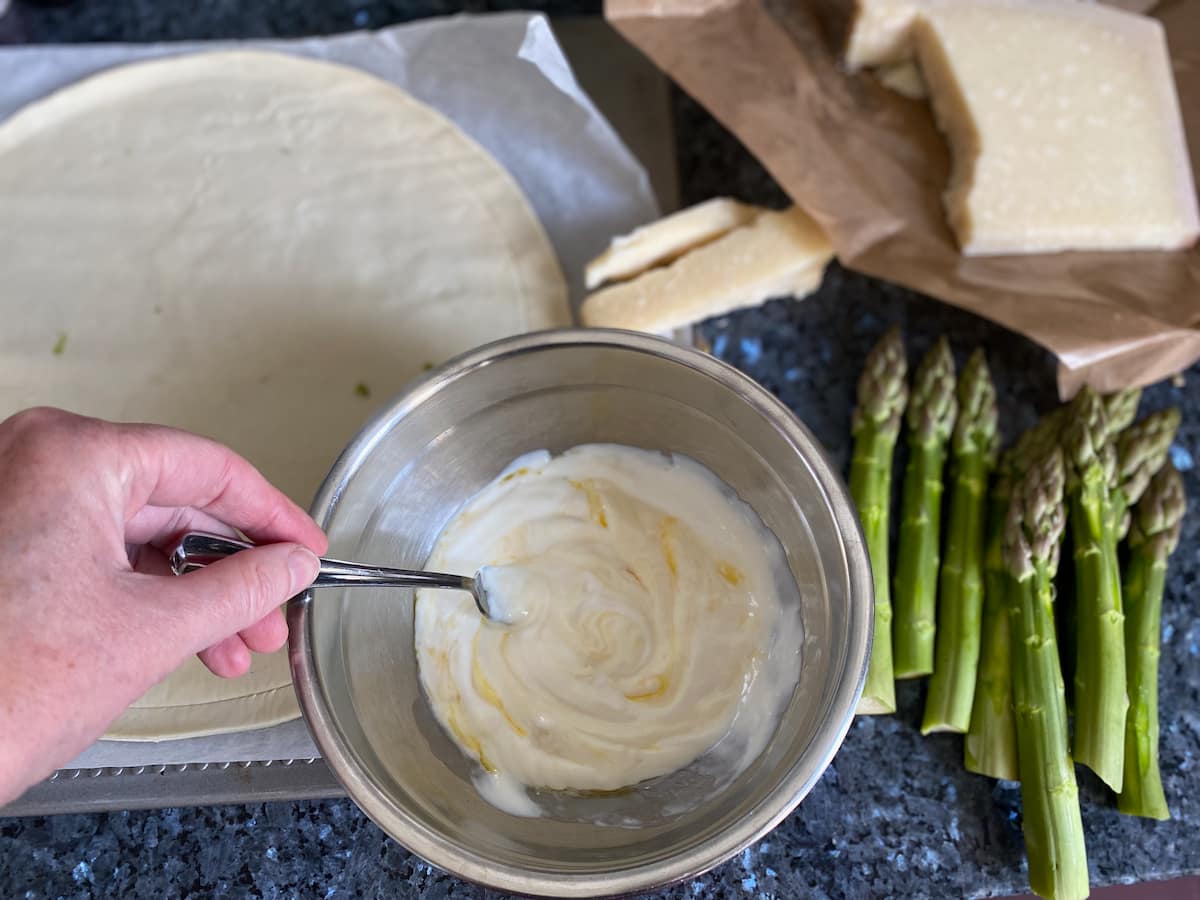 making parmesan lemon cream