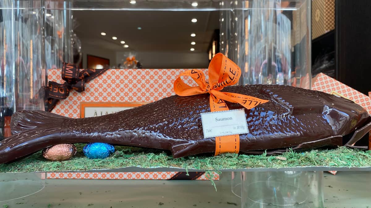 real-life size chocolate salmon