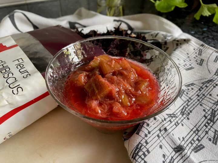 rhubarb compote, like a unmixed sauce