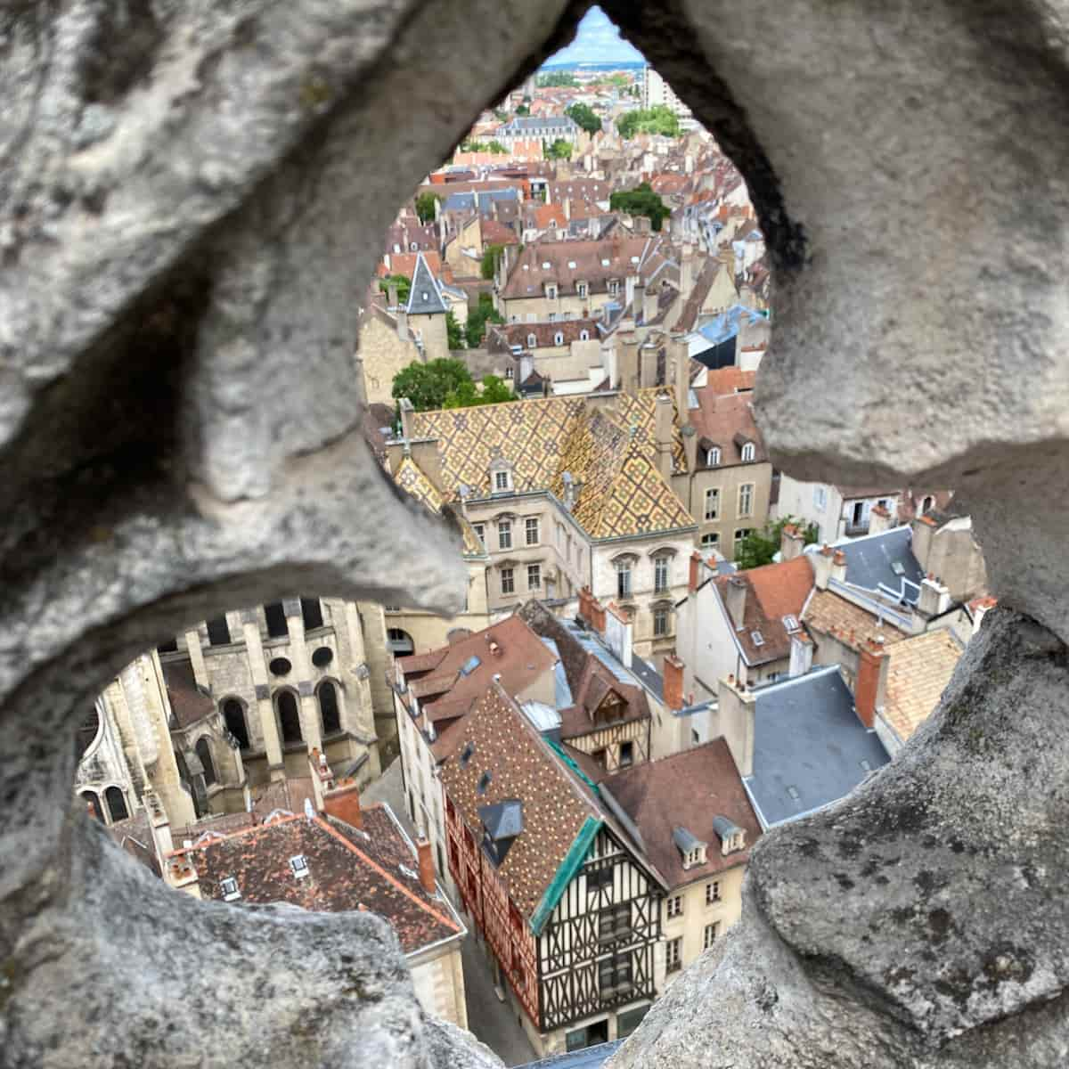 panoramic view from the top of the historic tower in Dijon