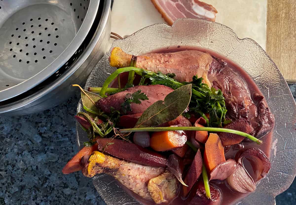 red wine, vegetable and herb marinade